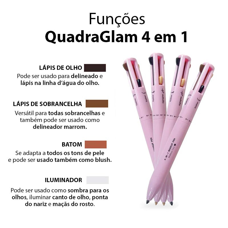 Caneta de Maquiagem 4 em 1 QuadraGlam